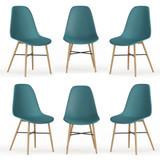 TROMSO Scandinavian Dining Chair w/ Wood Effect Metal Legs