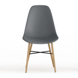 TROMSO Scandinavian Dining Chair w/ Wood Effect Metal Legs