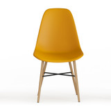 TROMSO Scandinavian Dining Chair w/ Wood Effect Metal Legs