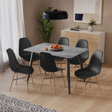 TROMSO Scandinavian Dining Chair w/ Wood Effect Metal Legs