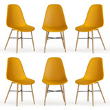 TROMSO Scandinavian Dining Chair w/ Wood Effect Metal Legs