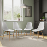 TROMSO Scandinavian Dining Chair w/ Wood Effect Metal Legs