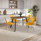 TROMSO Scandinavian Dining Chair w/ Wood Effect Metal Legs