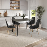TROMSO Scandinavian Dining Chair w/ Wood Effect Metal Legs