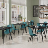 TROMSO Scandinavian Dining Chair w/ Wood Effect Metal Legs
