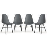 TROMSO Scandinavian Dining Chair Metal Legs