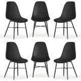 TROMSO Scandinavian Dining Chair Metal Legs