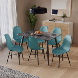 TROMSO Scandinavian Dining Chair Metal Legs
