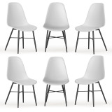 TROMSO Scandinavian Dining Chair Metal Legs