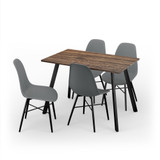 110cm Modern Florence Dining Table and 4 Tromso Chairs Set