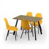 110cm Modern Florence Dining Table and 4 Tromso Chairs Set