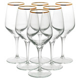 Pasabahce Large Gold Rim Wine Glasses (580ml)