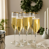 Pasabahce Large Gold Rim Champagne Flute (200ml)