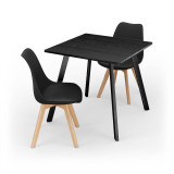 3-Piece Modern Dining Set - 80cm Square Table and 2 Tulip Chairs with Wooden Legs
