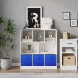Asymmetrical 8 Cube Bookcase Unit w/ 3 Drawer Inserts