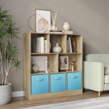 Asymmetrical 8 Cube Bookcase Unit w/ 3 Drawer Inserts