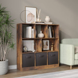 Asymmetrical 8 Cube Bookcase Unit w/ 3 Drawer Inserts