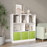 Asymmetrical 8 Cube Bookcase Unit w/ 3 Drawer Inserts