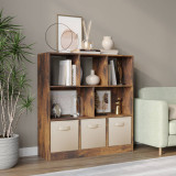 Asymmetrical 8 Cube Bookcase Unit w/ 3 Drawer Inserts