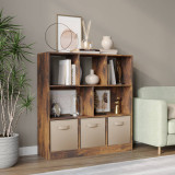 Asymmetrical 8 Cube Bookcase Unit w/ 3 Drawer Inserts