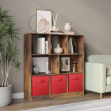 Asymmetrical 8 Cube Bookcase Unit w/ 3 Drawer Inserts