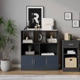 8 Cube Asymmetrical Storage Bookcase and Shelving Unit