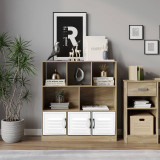 8 Cube Asymmetrical Storage Bookcase and Shelving Unit