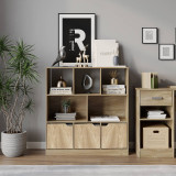 8 Cube Asymmetrical Storage Bookcase and Shelving Unit
