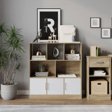 8 Cube Asymmetrical Storage Bookcase and Shelving Unit