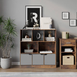 8 Cube Asymmetrical Storage Bookcase and Shelving Unit