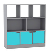 8 Cube Asymmetrical Storage Bookcase and Shelving Unit