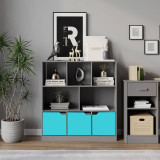 8 Cube Asymmetrical Storage Bookcase and Shelving Unit