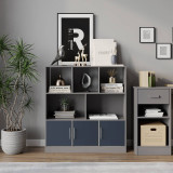 8 Cube Asymmetrical Storage Bookcase and Shelving Unit