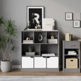 8 Cube Asymmetrical Storage Bookcase and Shelving Unit