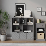 8 Cube Asymmetrical Storage Bookcase and Shelving Unit