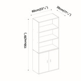 Tall Bookcase Storage Cabinet with 3 Shelves Tall Bookcase Storage Cabinet with 3 Shelves