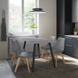 5-Piece Dining Set - 120cm Rectangular Sintered Stone Table and 4 Tulip Chairs with Wooden Legs