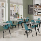 5-Piece Dining Set - 80cm Dining Table and 4 Tulip Chairs with Metal Legs