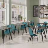 5-Piece Dining Set - 80cm Dining Table and 4 Tulip Chairs with Metal Legs