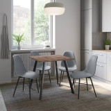 5-Piece Dining Set - 80cm Dining Table and 4 Tulip Chairs with Metal Legs