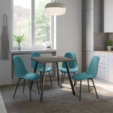 5-Piece Dining Set - 80cm Dining Table and 4 Tulip Chairs with Metal Legs