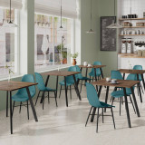 5-Piece Dining Set - 80cm Dining Table and 4 Tulip Chairs with Metal Legs