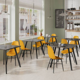 5-Piece Dining Set - 80cm Dining Table and 4 Tulip Chairs with Metal Legs