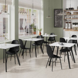 5-Piece Dining Set - 80cm Dining Table and 4 Tulip Chairs with Metal Legs