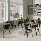 5-Piece Dining Set - 80cm Dining Table and 4 Tulip Chairs with Metal Legs