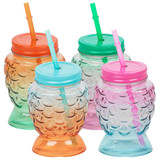 Fish Shaped Cocktail Glasses With Lids & Straws Fish Shaped Cocktail Glasses With Lids & Straws