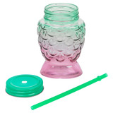 Fish Shaped Cocktail Glasses With Lids & Straws Fish Shaped Cocktail Glasses With Lids & Straws