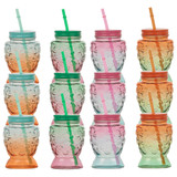 Fish Shaped Cocktail Glasses With Lids & Straws Fish Shaped Cocktail Glasses With Lids & Straws