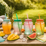 Fish Shaped Cocktail Glasses With Lids & Straws Fish Shaped Cocktail Glasses With Lids & Straws