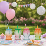 Fish Shaped Cocktail Glasses With Lids & Straws Fish Shaped Cocktail Glasses With Lids & Straws